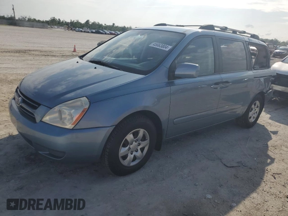 2007 Kia Sedona EX with VIN KNDMB233776171638, listed as a Copart auction lot 45663804 with 234,718 mi miles and Salvage Title. Bid and sale history available at carsss.com. Image 1.
