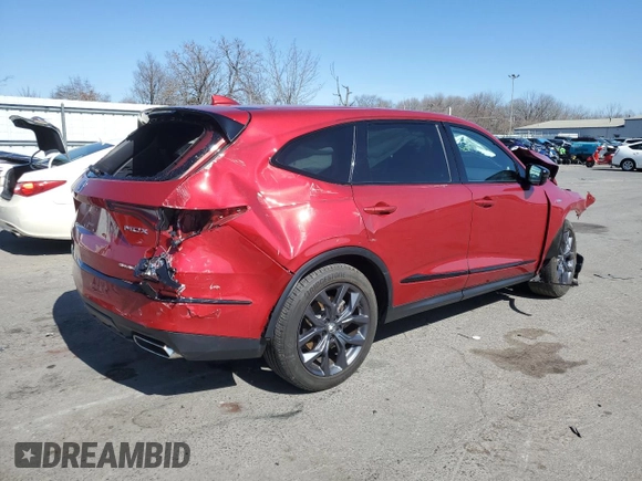 2023 Acura MDX w/A-Spec Package with VIN 5J8YE1H00PL006860, listed as a Copart auction lot 48846225 with 0 mi miles and Salvage Title. Bid and sale history available at carsss.com. Image 3.