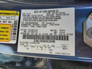 2018 Lincoln MKZ Hybrid Premiere with VIN 3LN6L5KU8JR620400, listed as a Copart auction lot 53672695 with 102,300 mi miles and Clean title. Bid and sale history available at DreamBid. Image 12.