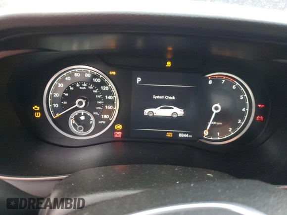 2023 Genesis G70 2.0T with VIN KMTG34TA5PU124271, listed as a Copart auction lot 82690964 with 8,844 mi miles and Salvage Title. Bid and sale history available at DreamBid. Image 9.