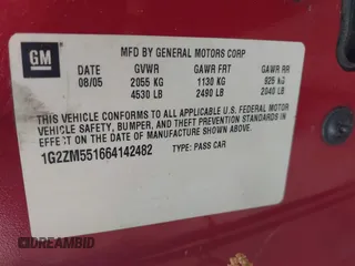 2006 Pontiac G6 GTP z VIN 1G2ZM551664142482, wystawiony jako IAAI lot #42122320 z przebiegiem 200 987 mil mil oraz . Historia ofert i sprzedaży dostępna na DreamBid. Obrazek 9.