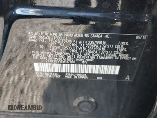 2014 Toyota RAV4 Limited with VIN 2T3DFREV5EW187988, listed as a IAAI auction lot 42694259 with 124,859 mi miles and . Bid and sale history available at DreamBid. Image 9.