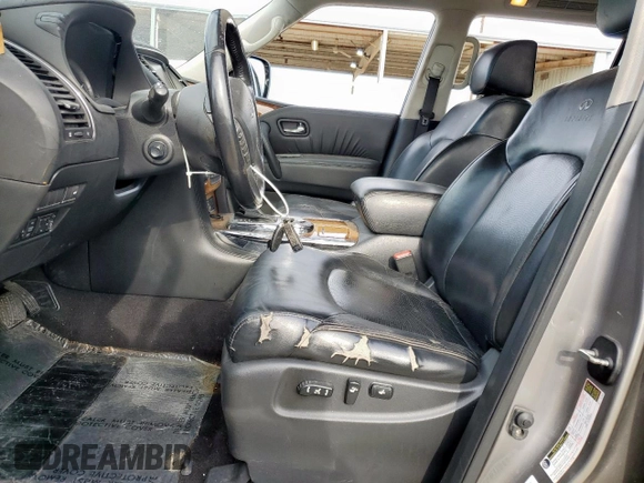 2011 Infiniti QX56 7-passenger with VIN JN8AZ2NFXB9504352, listed as a Copart auction lot 57708865 with Not provided miles and Clean title. Bid and sale history available at DreamBid. Image 7.