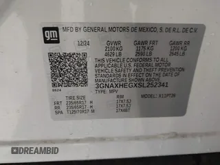 2025 Chevrolet Equinox FWD LT with VIN 3GNAXHEGXSL252341, listed as a IAAI auction lot 42093404 with 7,345 mi miles and . Bid and sale history available at DreamBid. Image 9.