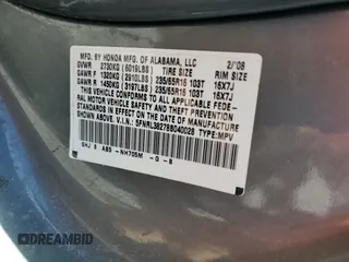 2008 Honda Odyssey LX with VIN 5FNRL38278B040028, listed as a Copart auction lot 52978065 with 255,333 mi miles and Clean Title. Bid and sale history available at carsss.com. Image 13.