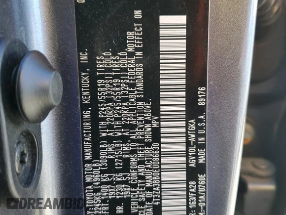 2014 Toyota Venza LE with VIN 4T3ZA3BB0EU086630, listed as a Copart auction lot 48261795 with 157,882 mi miles and Salvage Title. Bid and sale history available at DreamBid. Image 14.