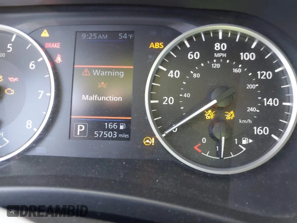 2020 Nissan Sentra S with VIN 3N1AB8BV9LY306505, listed as a IAAI auction lot 41641284 with 57,503 mi miles. Bid and sale history available at carsss.com. Image 16.