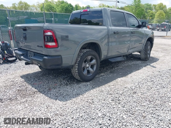 2020 Ram 1500 Big Horn with VIN 1C6SRFFT4LN381627, listed as a IAAI auction lot 42264437 with 43,833 mi miles and . Bid and sale history available at DreamBid. Image 4.