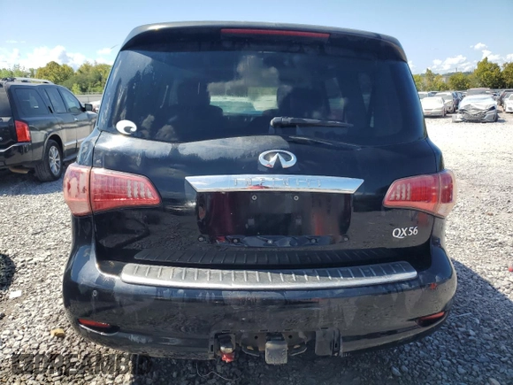 2011 Infiniti QX56 7-passenger with VIN JN8AZ2NE7B9006858, listed as a Copart auction lot 72564294 with 207,325 mi miles and Salvage Title. Bid and sale history available at carsss.com. Image 6.