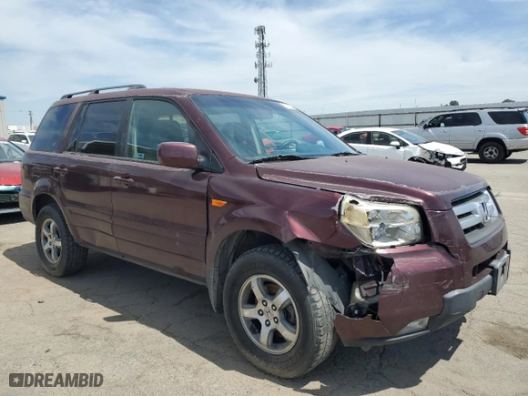 2007 Honda Pilot EX with VIN 5FNYF28437B008321, listed as a Copart auction lot 53106255 with 274,603 mi miles and Salvage Title. Bid and sale history available at carsss.com. Image 4.