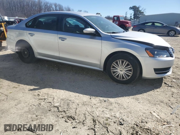 2015 Volkswagen Passat S with VIN 1VWAS7A33FC080026, listed as a Copart auction lot 48748815 with 100,579 mi miles and Salvage title. Bid and sale history available at DreamBid. Image 4.
