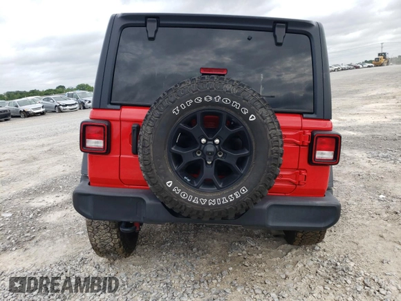 2021 Jeep Wrangler Unlimited Willys with VIN 1C4HJXDG8MW650763, listed as a Copart auction lot 59515805 with 52,749 mi miles and Salvage title. Bid and sale history available at DreamBid. Image 6.