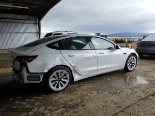 2023 Tesla Model 3 with VIN 5YJ3E1EA9PF515418, listed as a Copart auction lot 43785455 with 6,998 mi miles and Salvage Title. Bid and sale history available at carsss.com. Image 3.