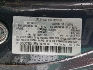 2016 Mazda MX-5 Miata Club z VIN JM1NDAC76G0116614, wystawiony jako Copart lot #56637115 z przebiegiem Nie podano mil oraz Szkoda całkowita • Salvage title. Historia ofert i sprzedaży dostępna na DreamBid. Obrazek 12.