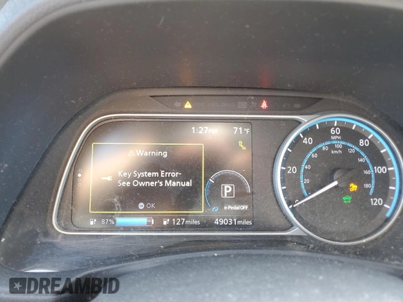 2018 Nissan LEAF SV с VIN 1N4AZ1CP1JC316912, выставлен на аукционе Copart как лот 54693045 с пробегом 49 031 миль миль и Списание • Salvage title. История ставок и продаж доступна на DreamBid. Изображение 9.