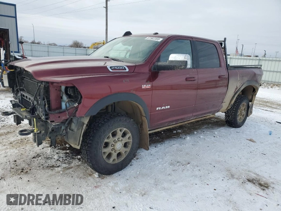 2019 Ram 2500 Laramie with VIN 3C6UR5FJ4KG596899, listed as a Copart auction lot 87582355 with 76,014 mi miles and Salvage Title. Bid and sale history available at carsss.com. Image 1.