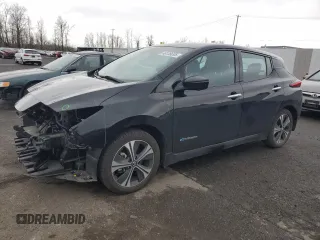 2019 Nissan LEAF SL Plus z VIN 1N4BZ1CP2KC318044, wystawiony jako Copart lot #46136695 z przebiegiem 46 734 mil mil oraz Szkoda całkowita • Salvage title. Historia ofert i sprzedaży dostępna na DreamBid. Obrazek 1.
