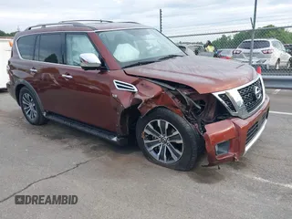 2018 Nissan Armada SL z VIN JN8AY2ND0J9052718, wystawiony jako IAAI lot #42088571 z przebiegiem 61 671 mil mil oraz . Historia ofert i sprzedaży dostępna na DreamBid. Obrazek 1.
