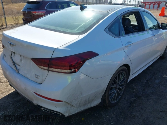2018 Genesis G80 3.3T Sport with VIN KMHGN4JBXJU222333, listed as a IAAI auction lot 41815371 with 77,494 mi miles. Bid and sale history available at carsss.com. Image 6.