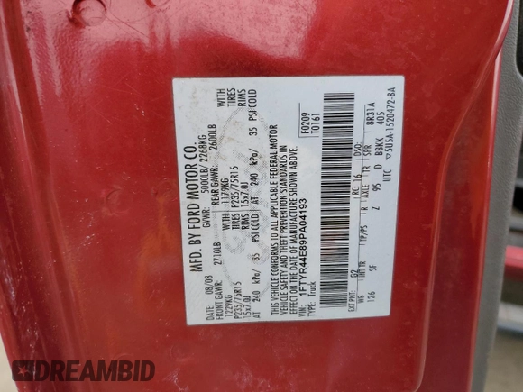 2009 Ford Ranger XLT with VIN 1FTYR44E89PA04193, listed as a Copart auction lot 43922605 with 75,675 mi miles and Salvage Title. Bid and sale history available at carsss.com. Image 14.
