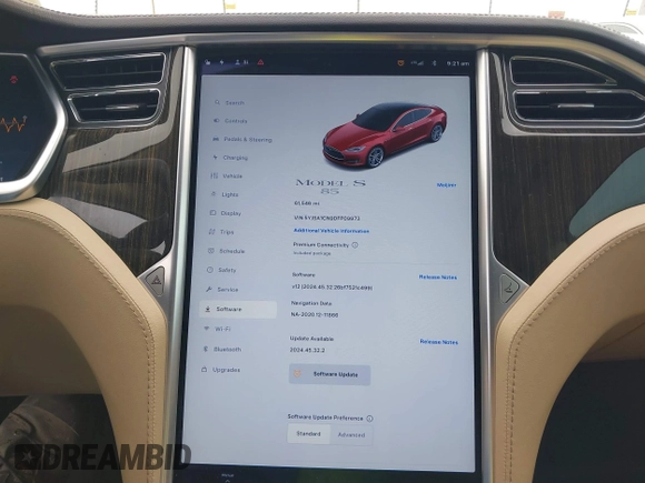 2013 Tesla Model S с VIN 5YJSA1CN9DFP09973, выставлен на аукционе IAAI как лот 41657188 с пробегом 61 546 миль миль и . История ставок и продаж доступна на DreamBid. Изображение 18.