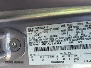 2022 Ford Escape SE with VIN 1FMCU9G61NUB32924, listed as a IAAI auction lot 42733772 with 68,597 mi miles and . Bid and sale history available at DreamBid. Image 22.