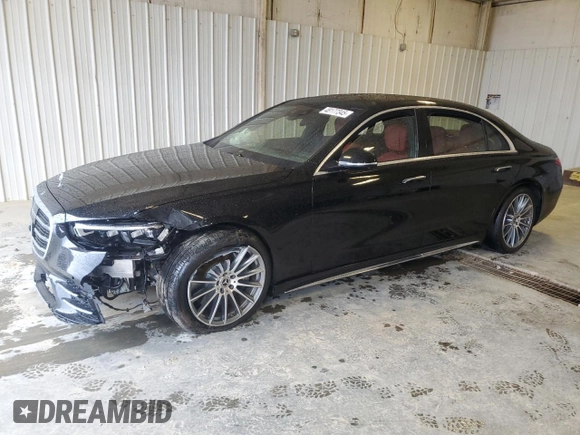 2022 Mercedes-Benz S-Class S 500 with VIN W1K6G6DB3NA107684, listed as a Copart auction lot 48177345 with 0 mi miles and Salvage Title. Bid and sale history available at carsss.com. Image 1.