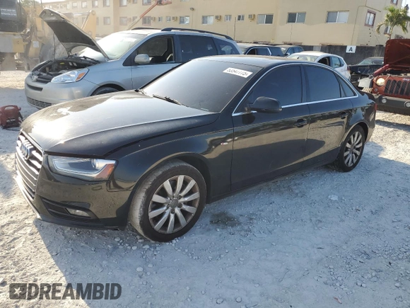 2013 Audi A4 Premium with VIN WAUAFAFL8DN011148, listed as a Copart auction lot 53547775 with 89,605 mi miles and Clean Title. Bid and sale history available at carsss.com. Image 1.