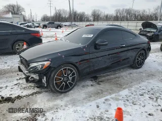 2018 Mercedes-Benz C 43 AMG with VIN WDDWJ6EB2JF658850, listed as a Copart auction lot 45236975 with 106,784 mi miles and Salvage Title. Bid and sale history available at carsss.com. Image 1.