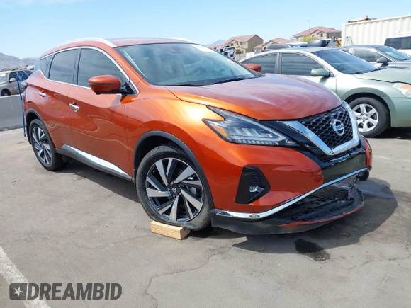 2022 Nissan Murano SL with VIN 5N1AZ2CJXNC110534, listed as a IAAI auction lot 42139773 with 16,093 mi miles and . Bid and sale history available at carsss.com. Image 1.