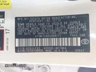 2014 Toyota Avalon Limited with VIN 4T1BK1EB0EU088773, listed as a IAAI auction lot 41723464 with 25,246 mi miles. Bid and sale history available at carsss.com. Image 9.