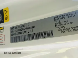2022 Jeep Wrangler Unlimited Sport S with VIN 1C4HJXDG5NW254016, listed as a IAAI auction lot 42214730 with 42,003 mi miles and . Bid and sale history available at DreamBid. Image 9.