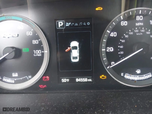 2016 Hyundai Sonata Hybrid Limited with VIN KMHE34L1XGA009748, listed as a IAAI auction lot 41848222 with 84,558 mi miles. Bid and sale history available at carsss.com. Image 7.