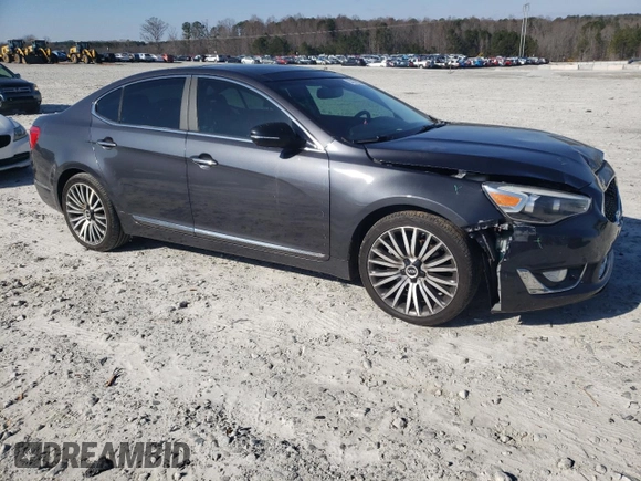2014 Kia Cadenza Premium with VIN KNALN4D75E5134135, listed as a Copart auction lot 84601824 with 77,871 mi miles and Salvage Title. Bid and sale history available at carsss.com. Image 4.