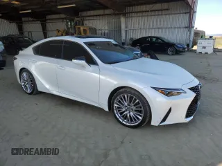 2023 Lexus IS with VIN JTHDA1D29P5126031, listed as a Copart auction lot 47622445 with 17,562 mi miles and Salvage Title. Bid and sale history available at carsss.com. Image 4.