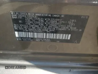 2012 Toyota RAV4 with VIN 2T3BF4DV1CW183607, listed as a Copart auction lot 65178705 with 165,118 mi miles and Salvage title. Bid and sale history available at DreamBid. Image 13.