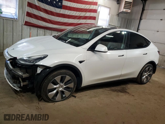 2023 Tesla Model Y Long Range z VIN 7SAYGDEE5PF619265, wystawiony jako Copart lot #48418655 z przebiegiem 42 233 mil mil oraz Szkoda całkowita • Salvage title. Historia ofert i sprzedaży dostępna na DreamBid. Obrazek 1.