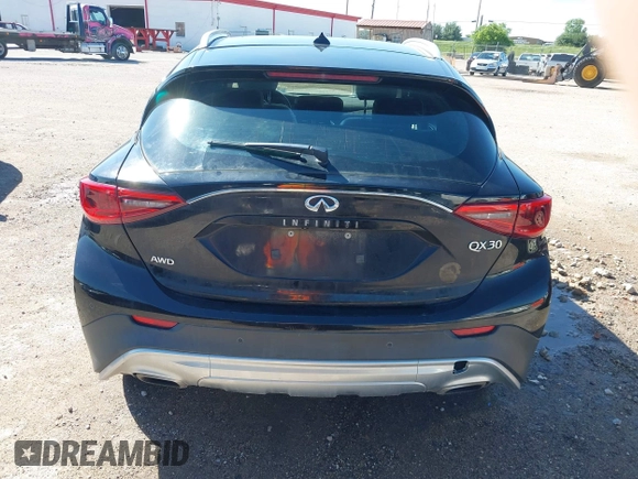 2017 Infiniti QX30 Luxury with VIN SJKCH5CR6HA019698, listed as a IAAI auction lot 42073881 with 99,549 mi miles. Bid and sale history available at carsss.com. Image 16.