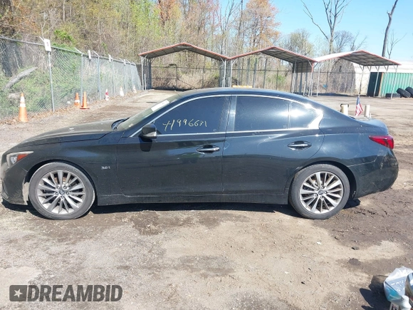 2018 Infiniti Q50 Luxe with VIN JN1EV7AP2JM352392, listed as a IAAI auction lot 41996631 with 90,492 mi miles and . Bid and sale history available at carsss.com. Image 13.