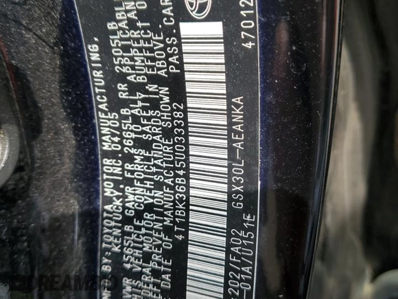 2005 Toyota Avalon XL with VIN 4T1BK36B45U033382, listed as a Copart auction lot 51266115 with 92,894 mi miles and Salvage Title. Bid and sale history available at carsss.com. Image 13.