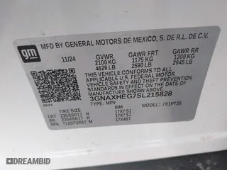 2025 Chevrolet Equinox FWD LT with VIN 3GNAXHEG7SL215828, listed as a IAAI auction lot 41877169 with 4,928 mi miles. Bid and sale history available at carsss.com. Image 9.