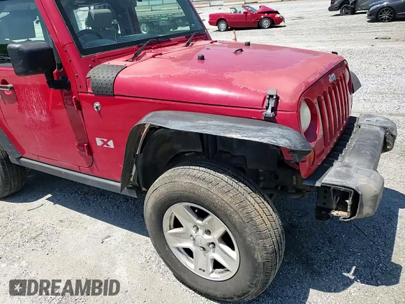 2008 Jeep Wrangler X with VIN 1J4FZ24188L607332, listed as a Copart auction lot 54507785 with 184,153 mi miles and Salvage title. Bid and sale history available at DreamBid. Image 14.