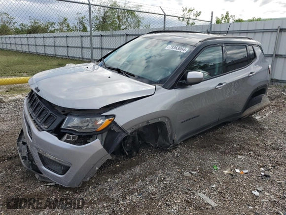 2021 Jeep Compass Latitude z VIN 3C4NJCBB2MT532314, wystawiony jako Copart lot #79363064 z przebiegiem 55 329 mil mil oraz Szkoda całkowita • Salvage title. Historia ofert i sprzedaży dostępna na DreamBid. Obrazek 1.