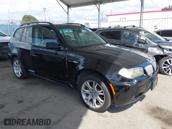 2007 BMW X3 3.0si with VIN WBXPC93457WF27053, listed as a IAAI auction lot 41947179 with 183,505 mi miles and . Bid and sale history available at DreamBid. Image 1.