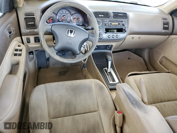 2004 Honda Civic LX with VIN 2HGES16544H519953, listed as a Copart auction lot 46410985 with 155,076 mi miles and Salvage Title. Bid and sale history available at DreamBid. Image 8.