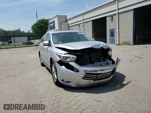 2013 Infiniti JX35 with VIN 5N1AL0MM4DC346349, listed as a Copart auction lot 54494605 with 186,729 mi miles and Salvage Title. Bid and sale history available at DreamBid. Image 14.