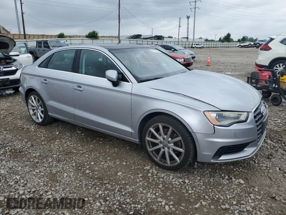 2015 Audi A3 Premium Plus with VIN WAUEFGFF9F1132439, listed as a Copart auction lot 61410465 with 76,693 mi miles and Salvage title. Bid and sale history available at DreamBid. Image 4.