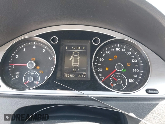 2013 Volkswagen CC Sport with VIN WVWBN7AN6DE536425, listed as a IAAI auction lot 42091513 with 180,753 mi miles. Bid and sale history available at carsss.com. Image 7.