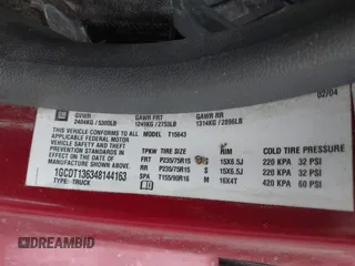 2004 Chevrolet Colorado 1SB LS Z85 with VIN 1GCDT136348144163, listed as a IAAI auction lot 41666368 with 152,719 mi miles. Bid and sale history available at carsss.com. Image 9.