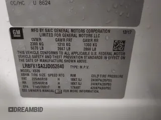 2018 Buick Envision Essence with VIN LRBFX1SA2JD052840, listed as a IAAI auction lot 41560211 with 100,091 mi miles. Bid and sale history available at carsss.com. Image 9.